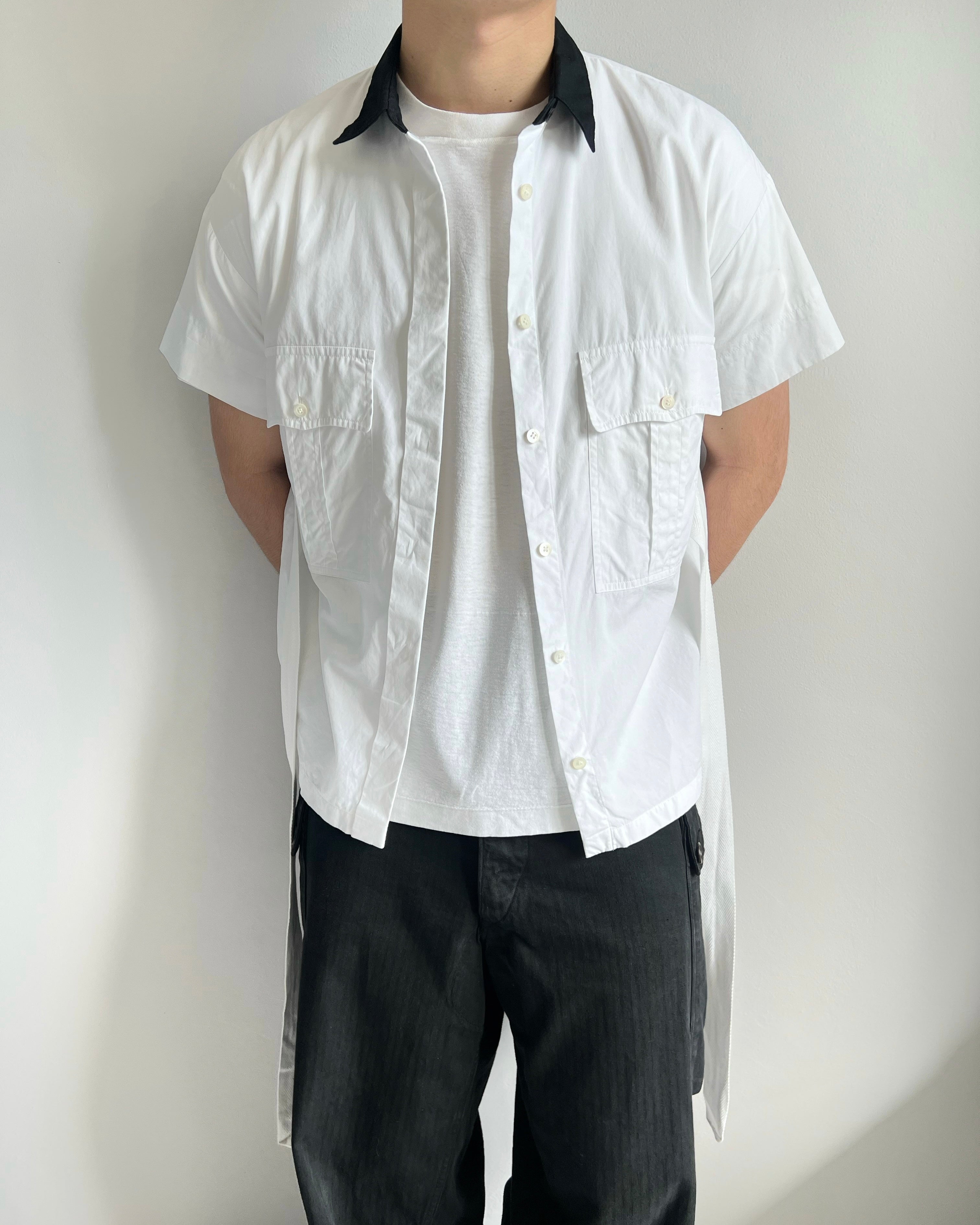 2000S DRIES VAN NOTEN DOUBLE POCKET BONDAGE SHIRT (M)