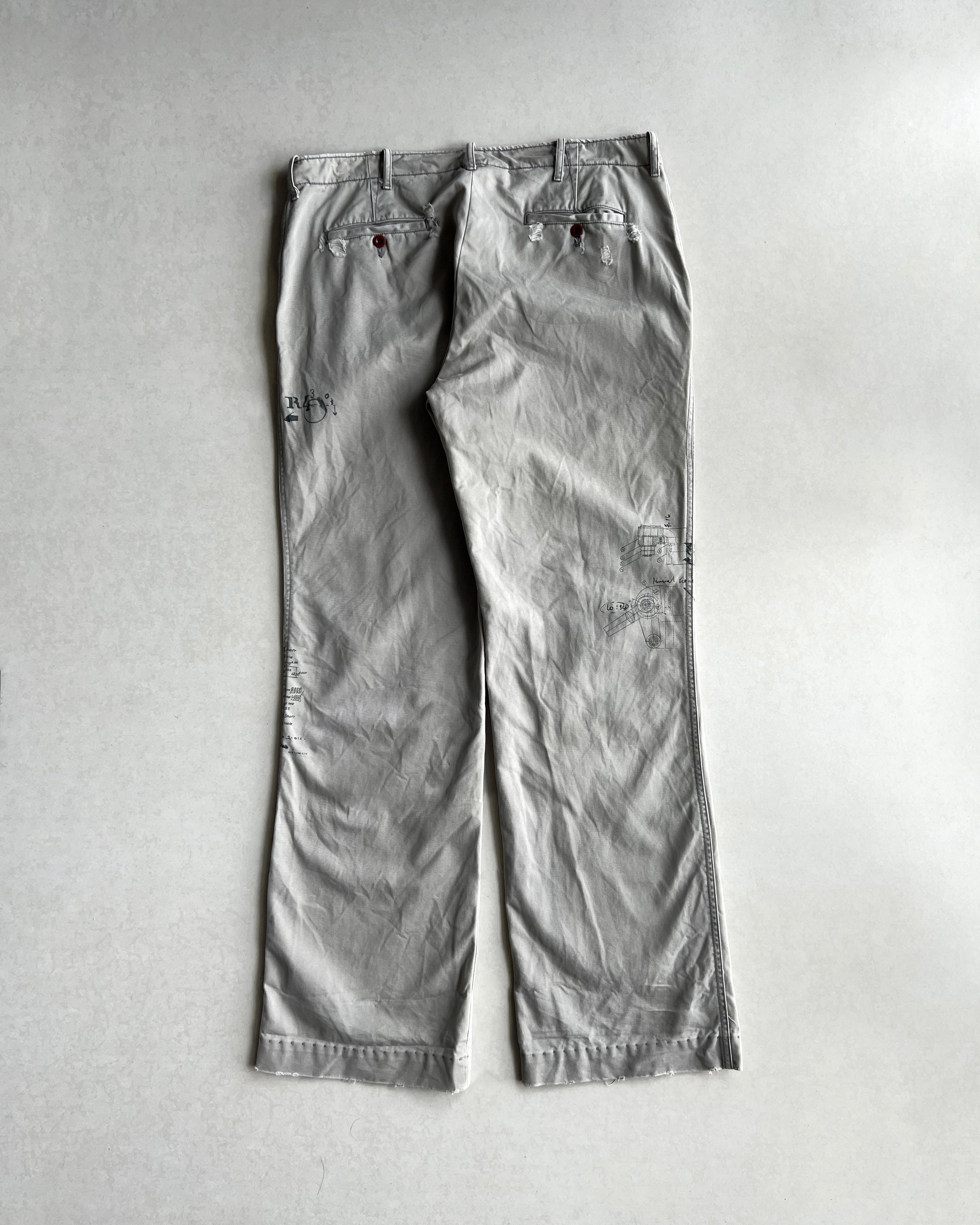1990S BEIGE RALPH LAUREN REPAIRED TROUSERS (36X34)