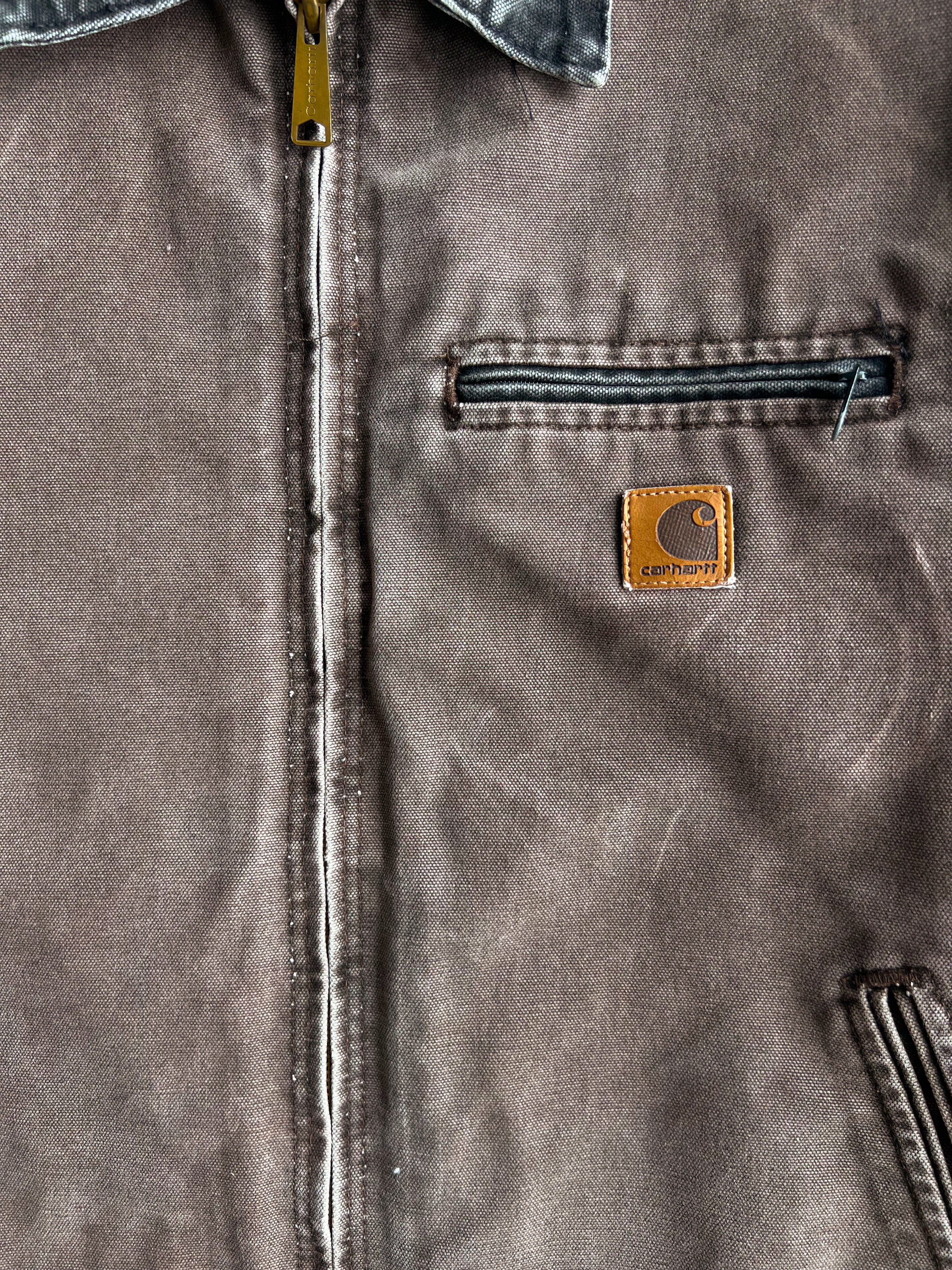 1990S FADED CHOCOLATE CARHARTT DETROIT WORK JACKET (L)