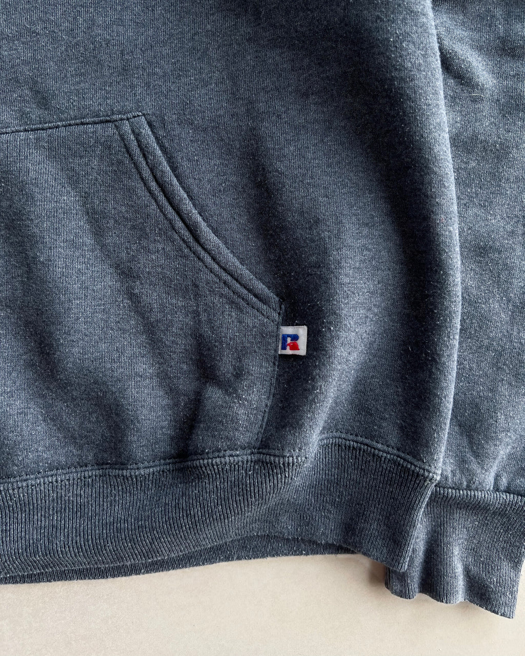1990S RUSSELL DARK GREY BLANK HOODIE (S/M)