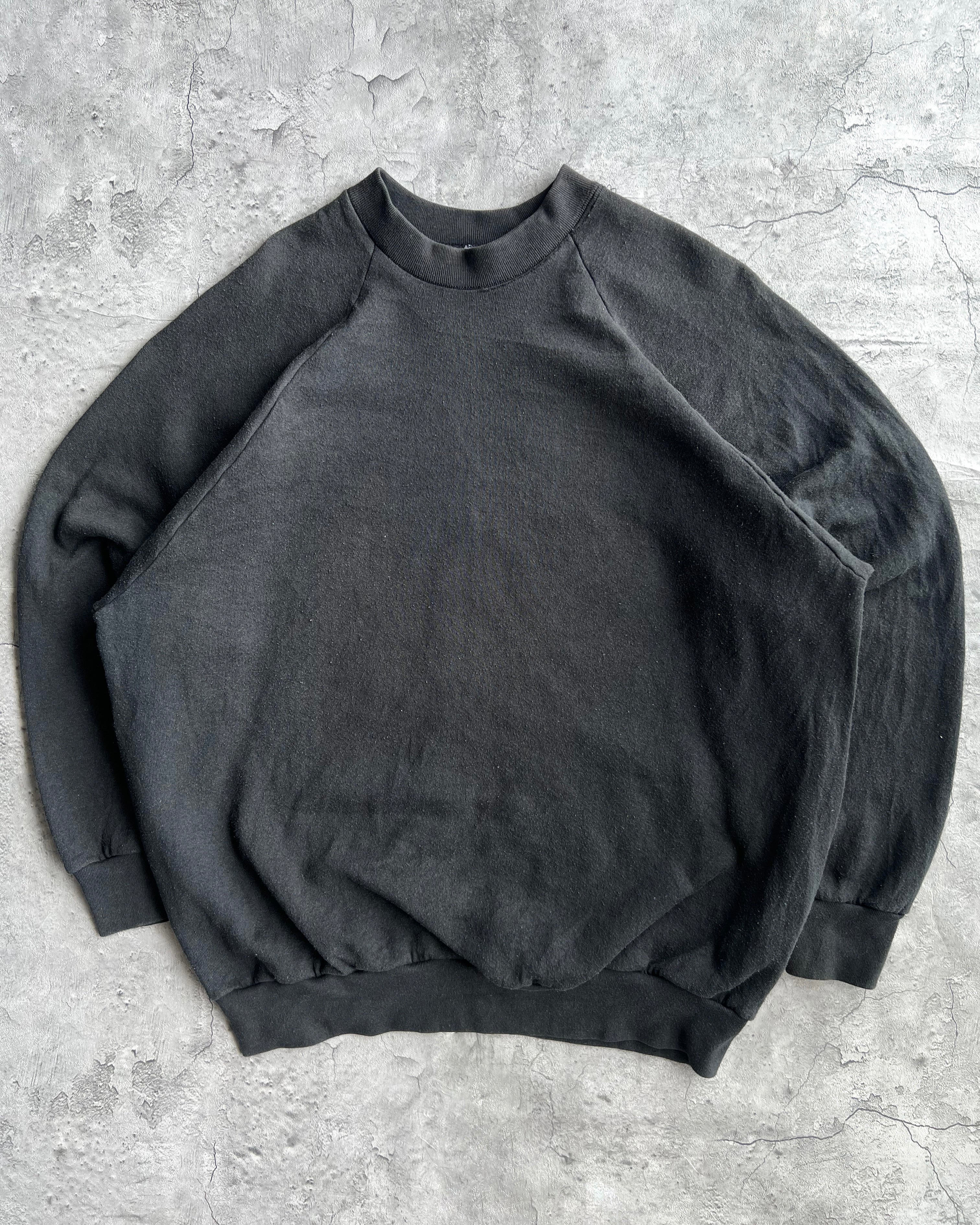 1990S FADED BLACK BLANK FOTL RAGLAN SWATSHIRT (XXL)