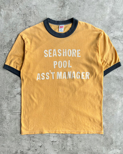 1980S 'SEASHORE POOL ASS'T MANAGER' RINGER TEE (L)