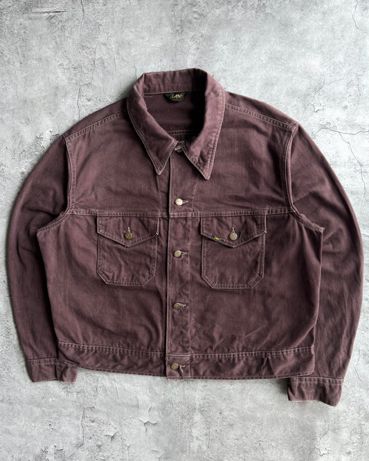 1970S BROWN/MAROON LEE DOUBLE POCKET MOLESKIN JACKET (L)