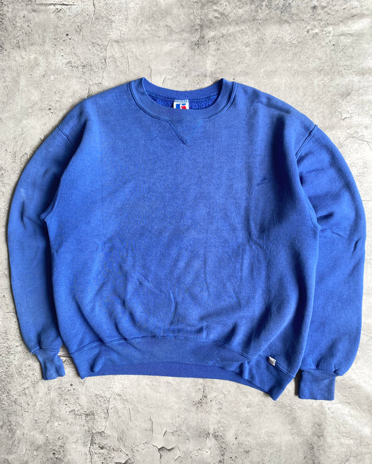 1990S RUSSELL FADED BLUE BLANK CREWNECK SWEATSHIRT (M/L)