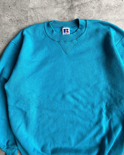 1990S RUSSELL BLUE BLANK CREWNECK SWEATSHIRT (S-L)