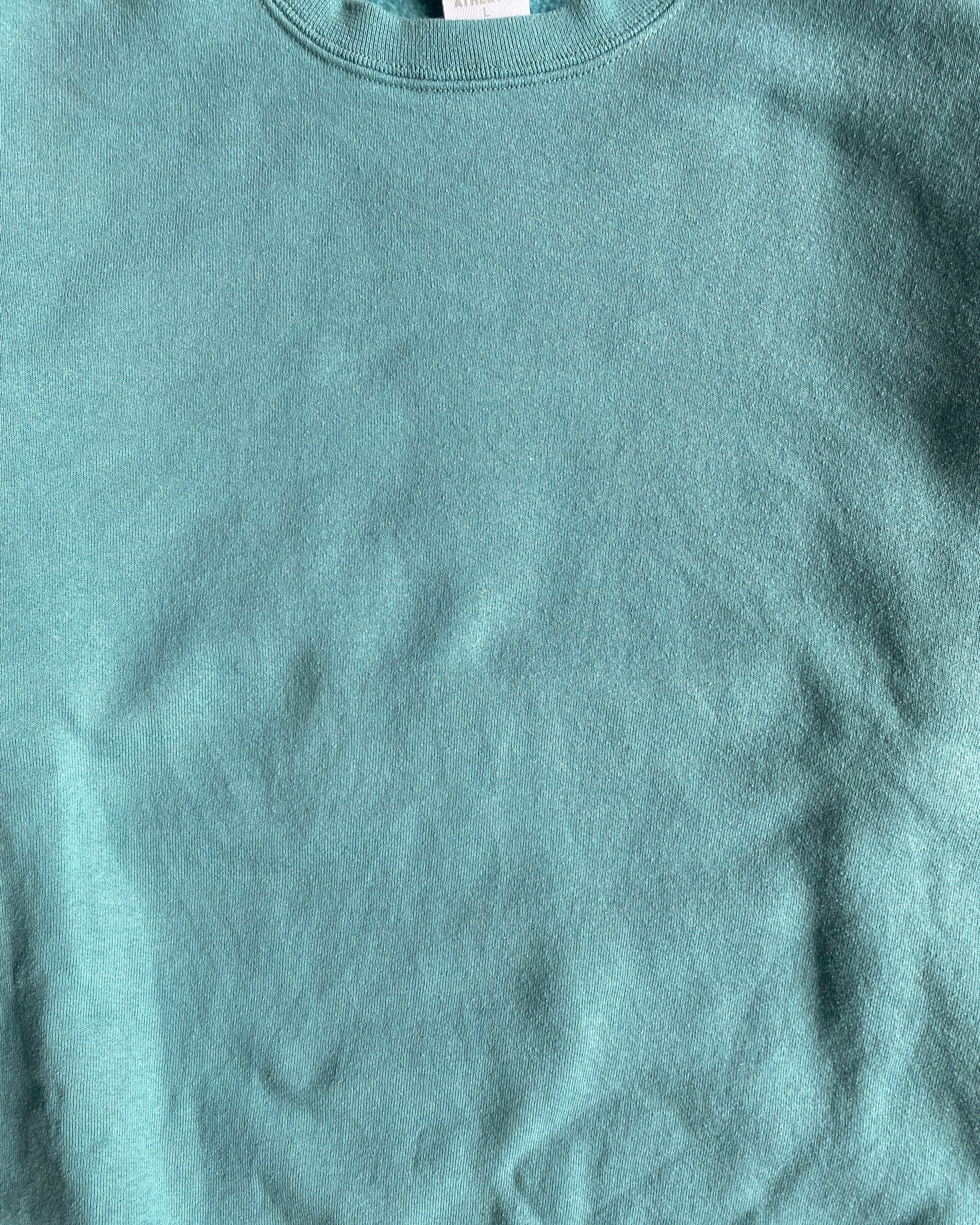 1990S RUSSELL TURQUOISE BLUE BLANK CREWNECK SWEATSHIRT (M/L)