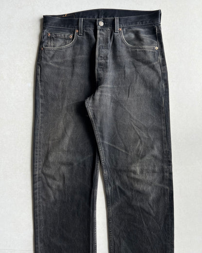 1990S FADED BLACK LEVI'S 501 JEANS (33X34)