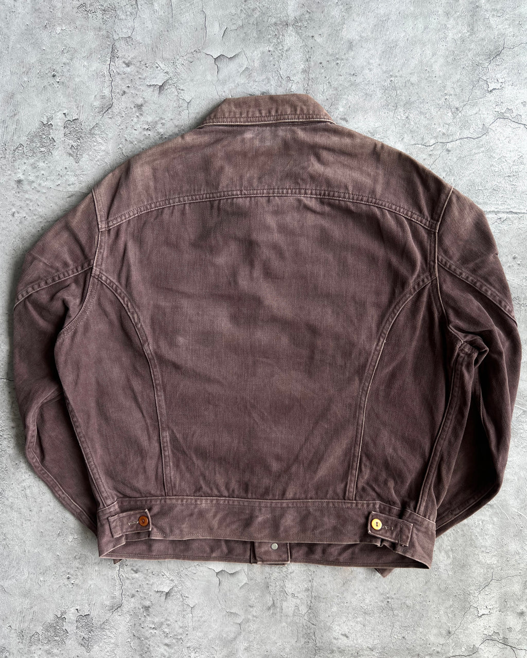 1970S LEE MOLESKIN MAROON/BROWN DOUBLE POCKET JACKET (L)