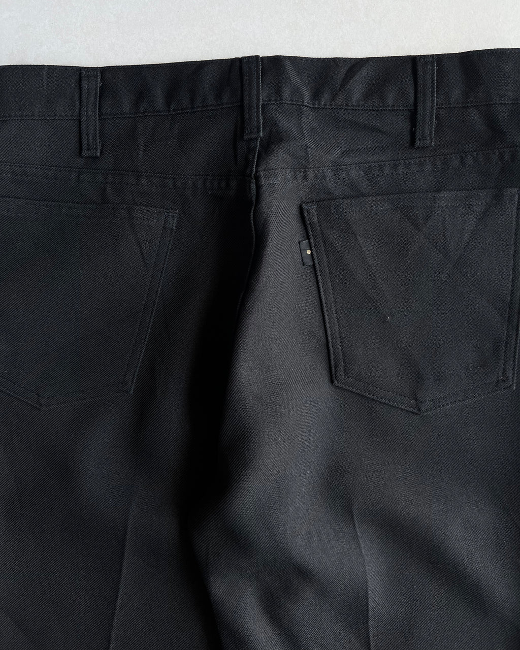1970S BLACK LEVI'S 517 STA-PREST FLARE TROUSERS (34X34)