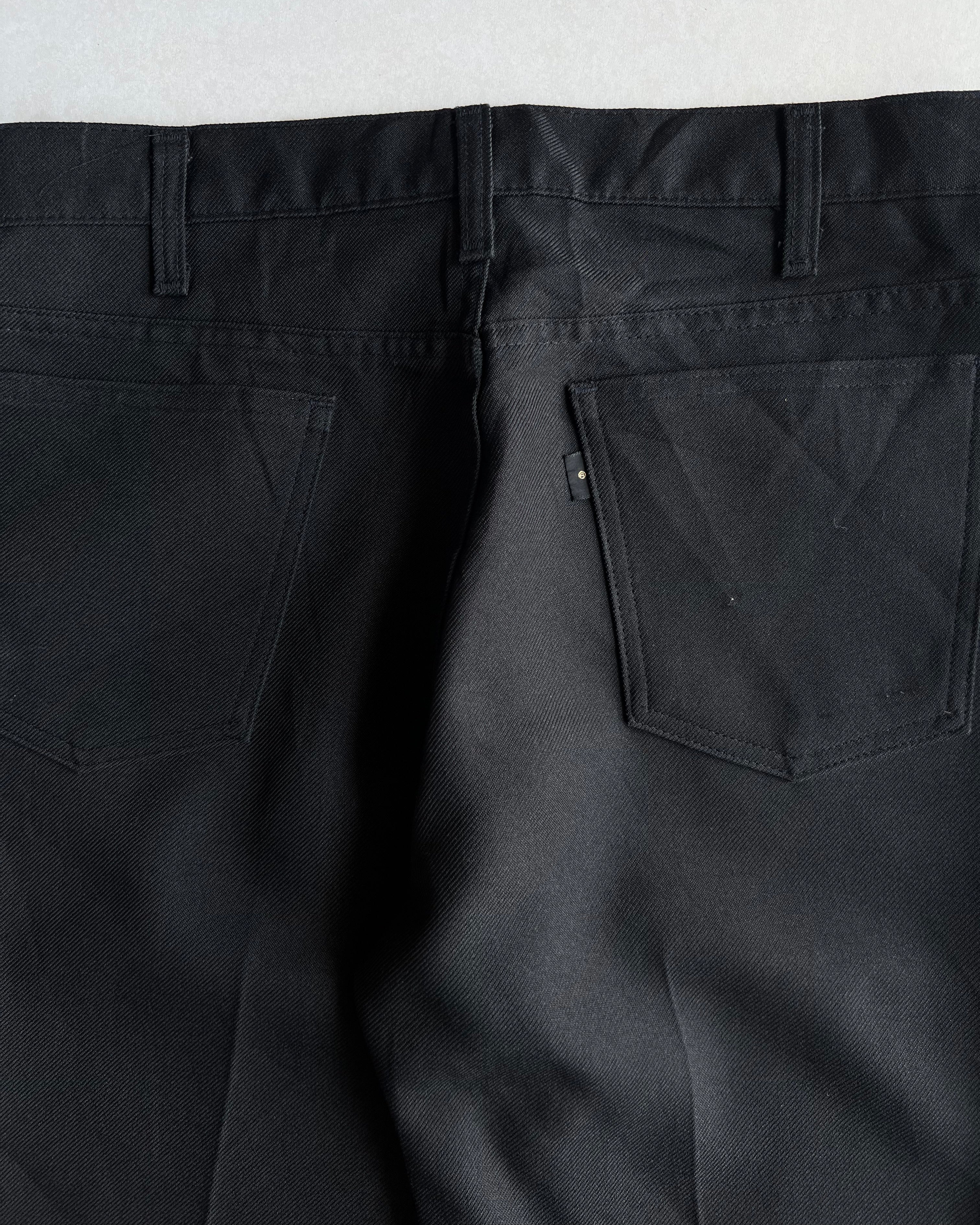 1970S BLACK LEVI'S 517 STA-PREST FLARE TROUSERS (34X34)