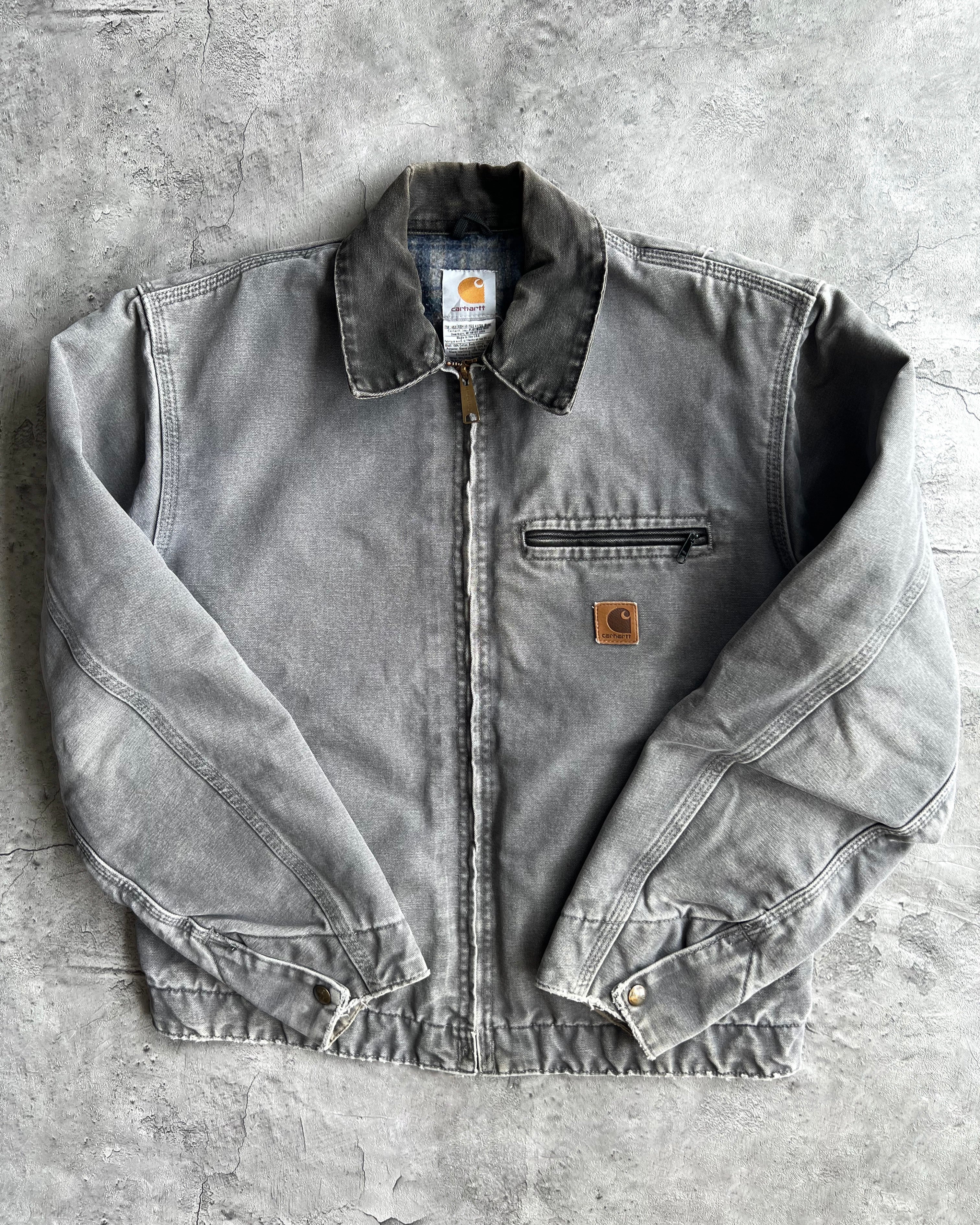 1990S GREY CARHARTT DETROIT WORK JACKET (M)