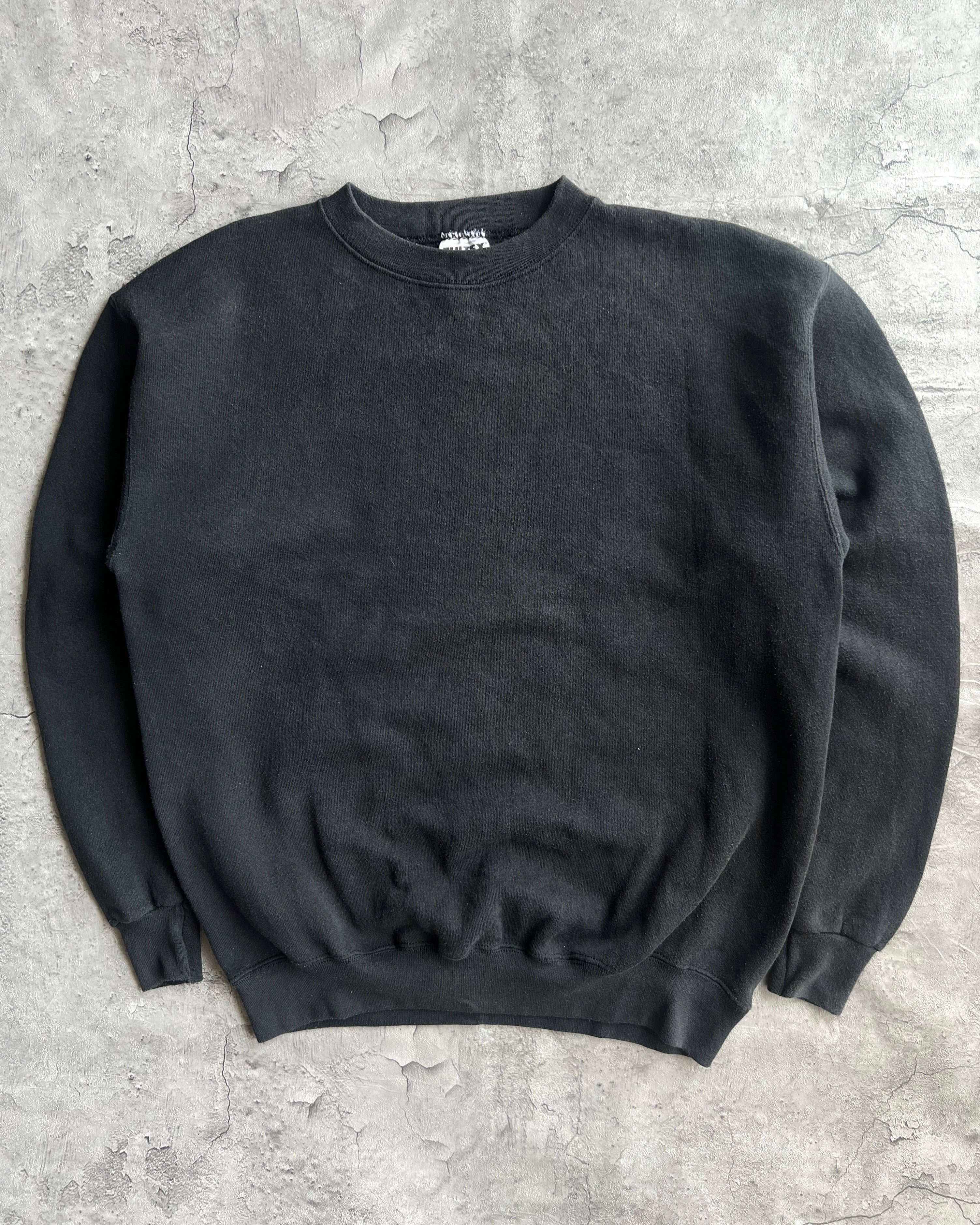 1990S FADED BLACK BLANK TULTEX SWEATSHIRT (M)