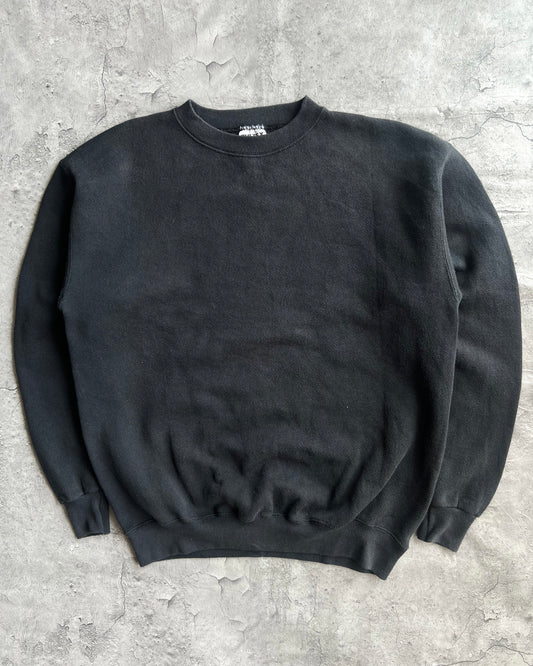 1990S FADED BLACK BLANK TULTEX SWEATSHIRT (M)