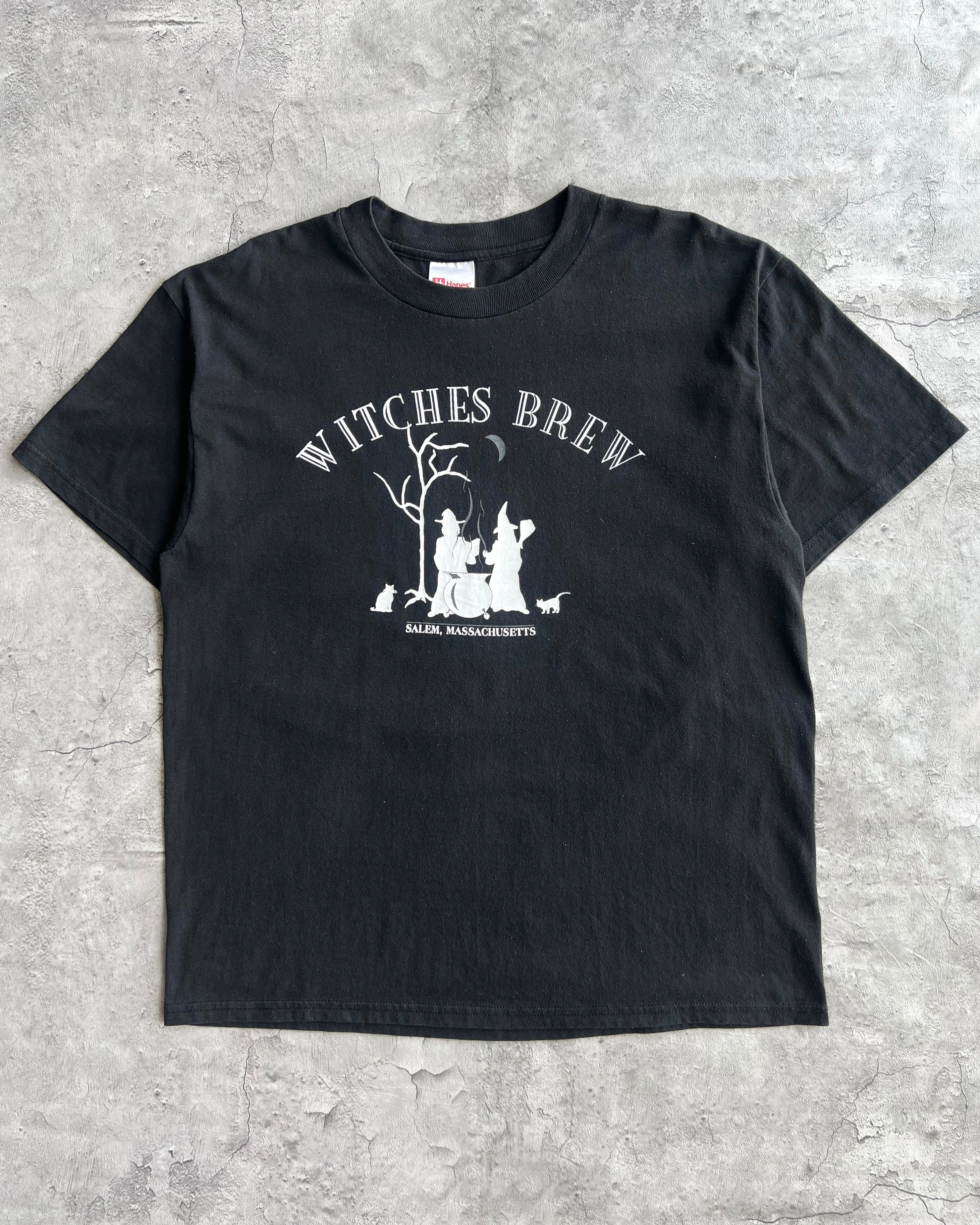 1990S FADED BLACK 'WITCHES BREW' TEE (L)