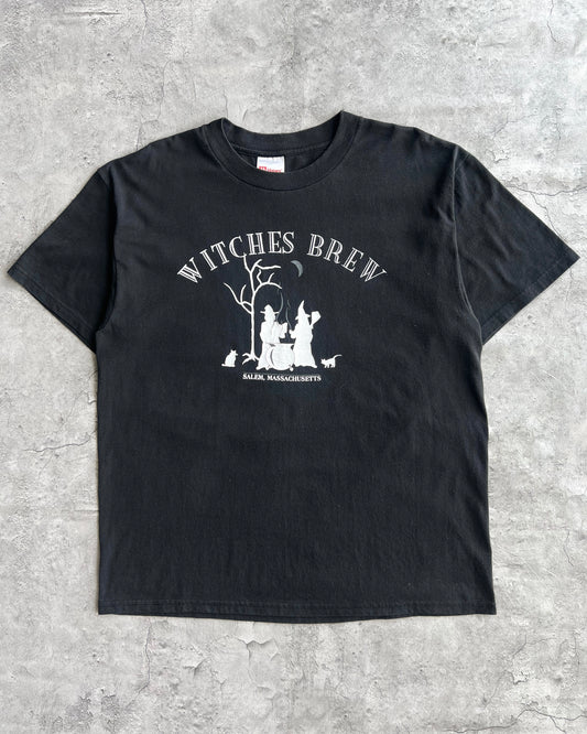 1990S FADED BLACK 'WITCHES BREW' TEE (L)
