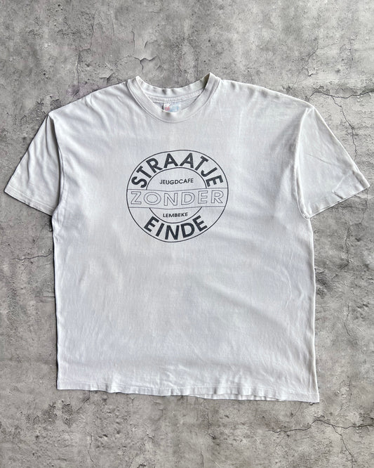 1990S 'STRAATJE ZONDER EINDE' SINGLE STITCH WORDING TEE (XL)