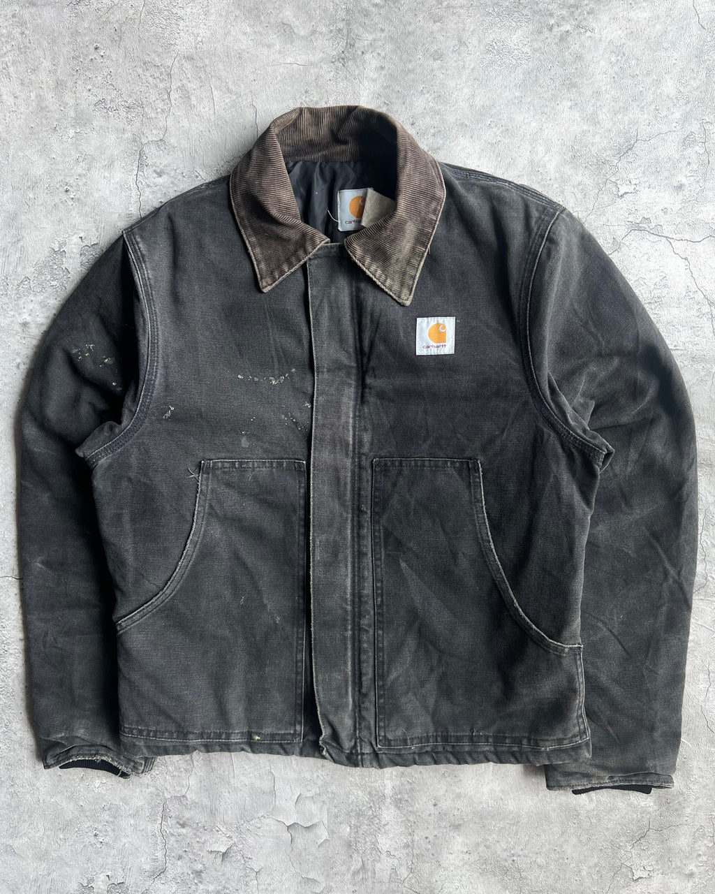 1990S FADED BLACK CARHARTT ARCTIC WORK JACKET (M/L)