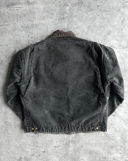 1990S FADED BLACK CARHARTT DETROIT WORK JACKET (M/L)