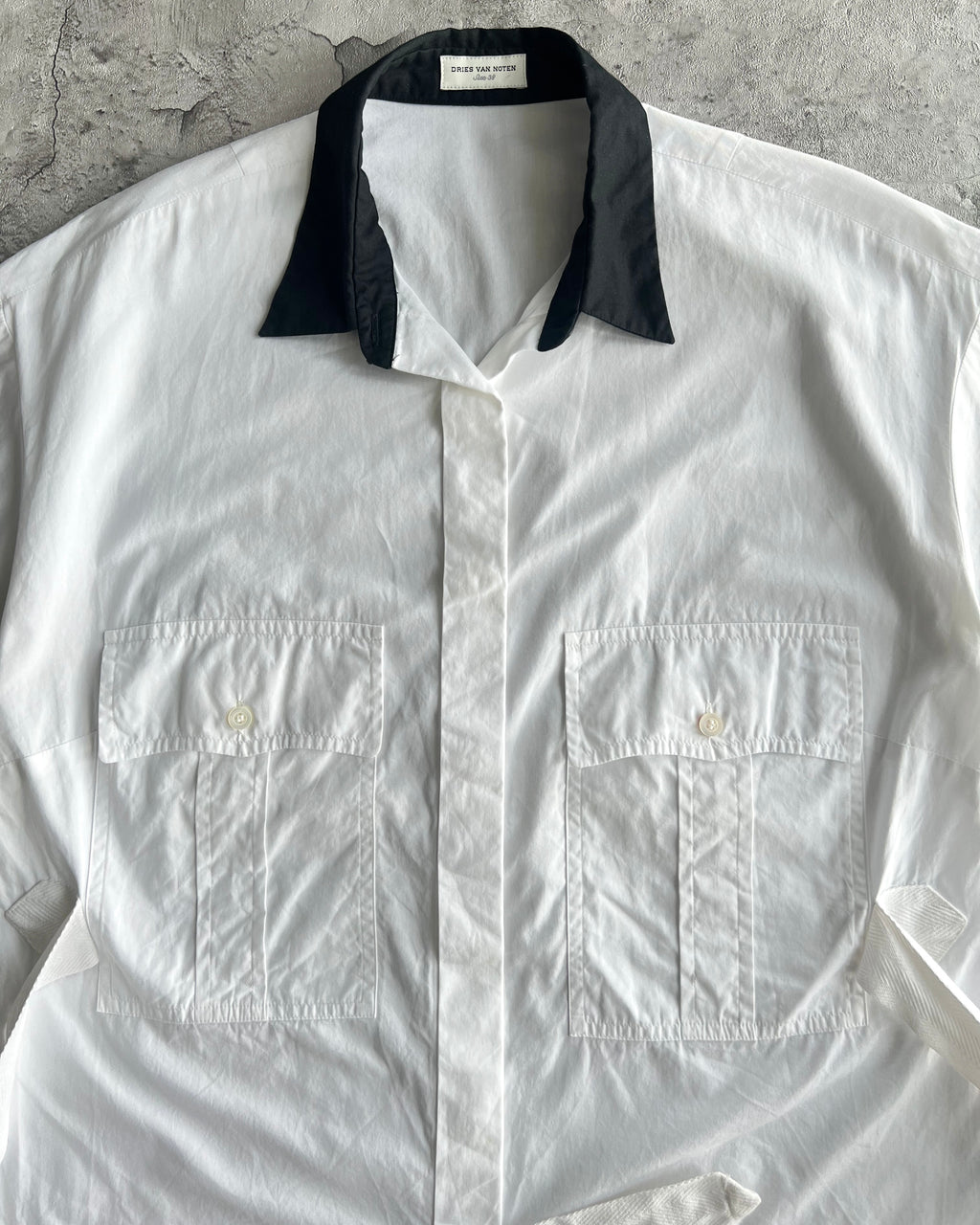 2000S DRIES VAN NOTEN DOUBLE POCKET BONDAGE SHIRT (M)