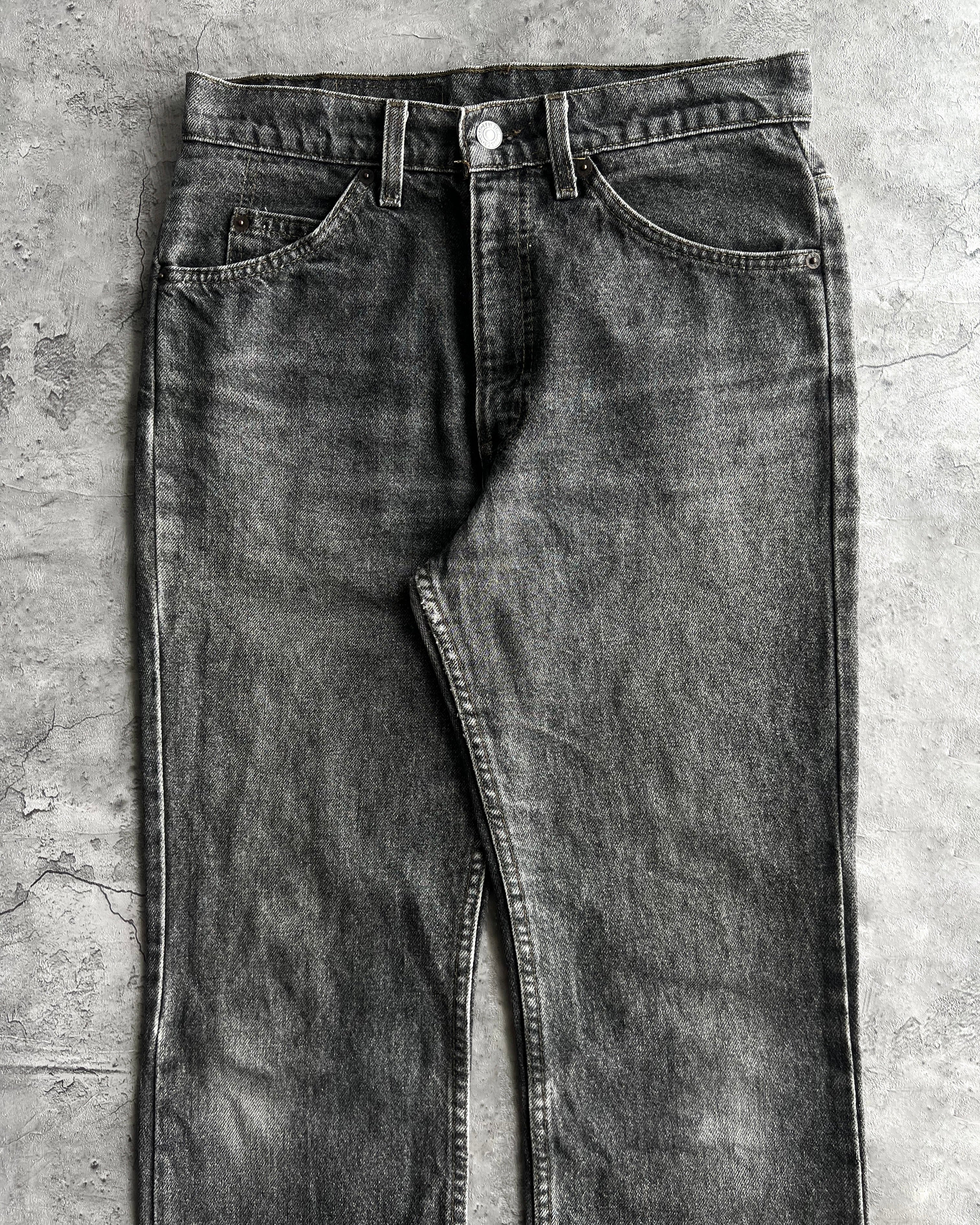 1990S FADED BLACK LEVI'S 517 RELEASED HEM FLARE JEANS (31X34)