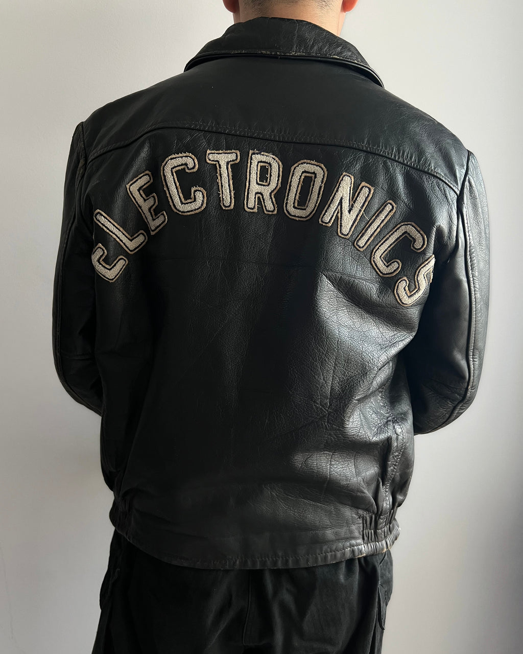 1980S 'SAULT COLLEGE TECHNOLOGY' LEATHER JACKET (S-L)