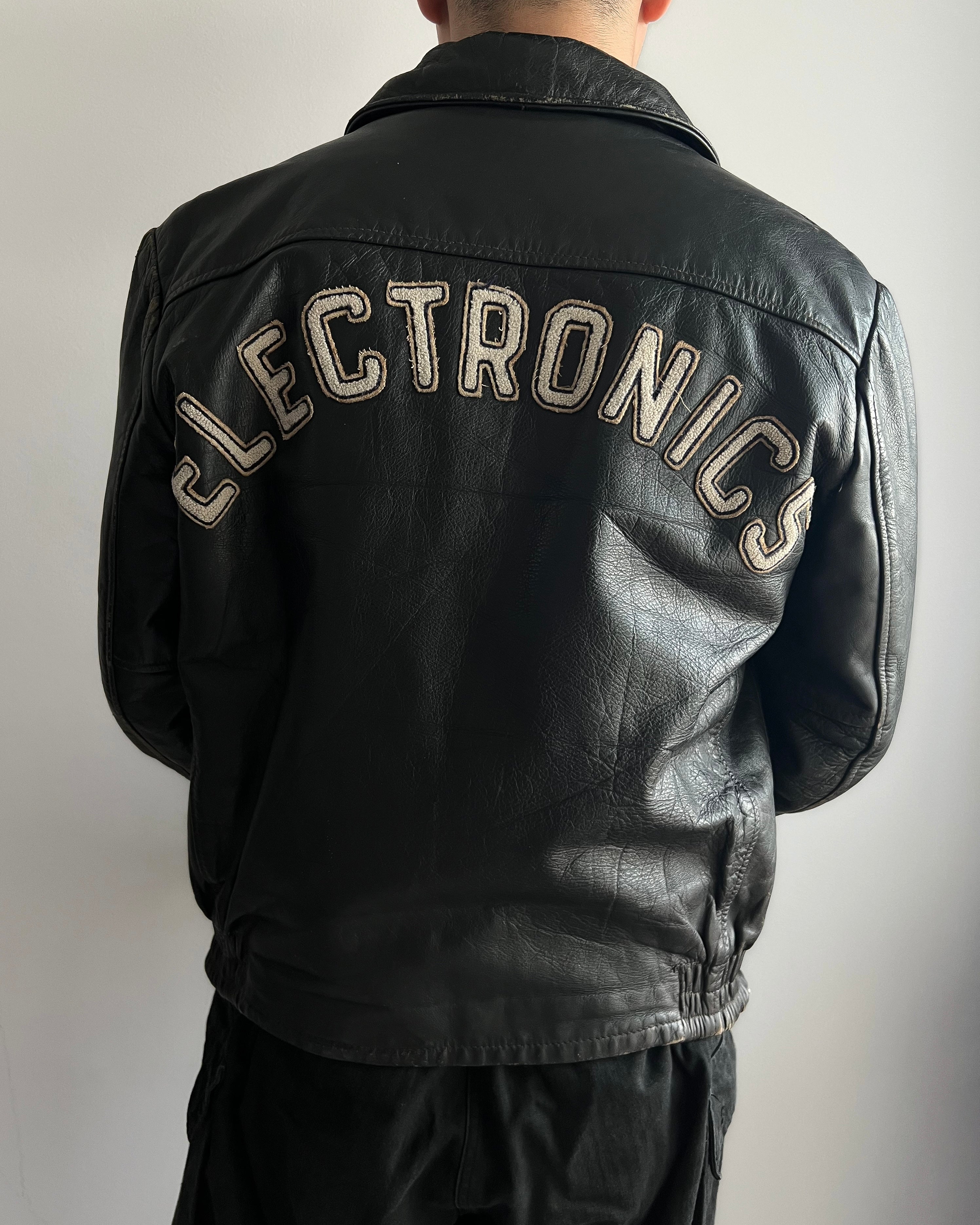 1980S 'SAULT COLLEGE TECHNOLOGY' LEATHER JACKET (S-L)