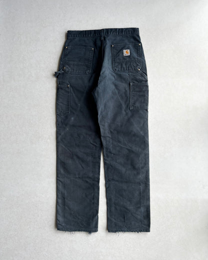 1990S FADED BLACK DISTRESED CARHARTT DOUBLE KNEE (30X32)