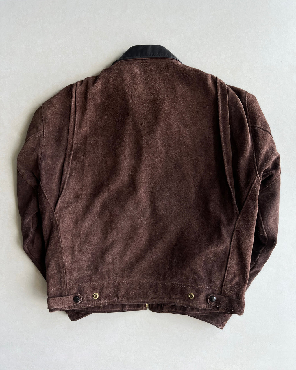 1970S SCHOTT SUEDE LEATHER COLLAR ZIP-UP JACKET (M/L)