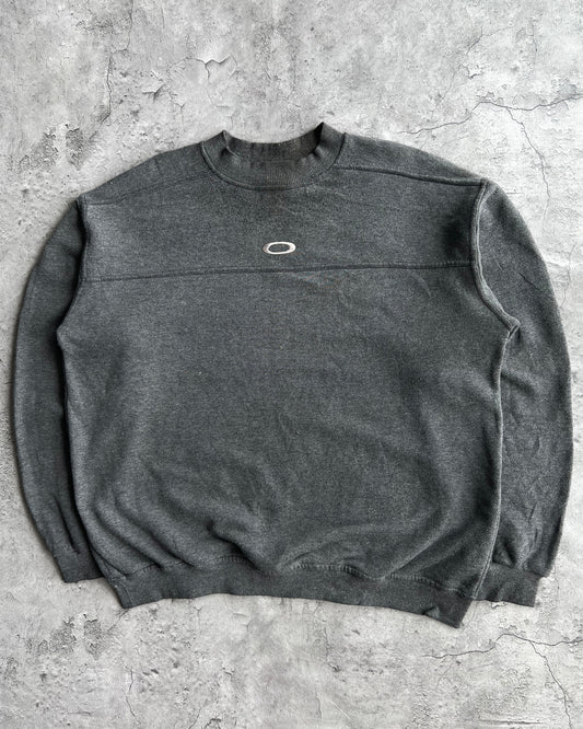 1990S GREY OAKLEY CENTER LOGO SWEATSHIRT (L)