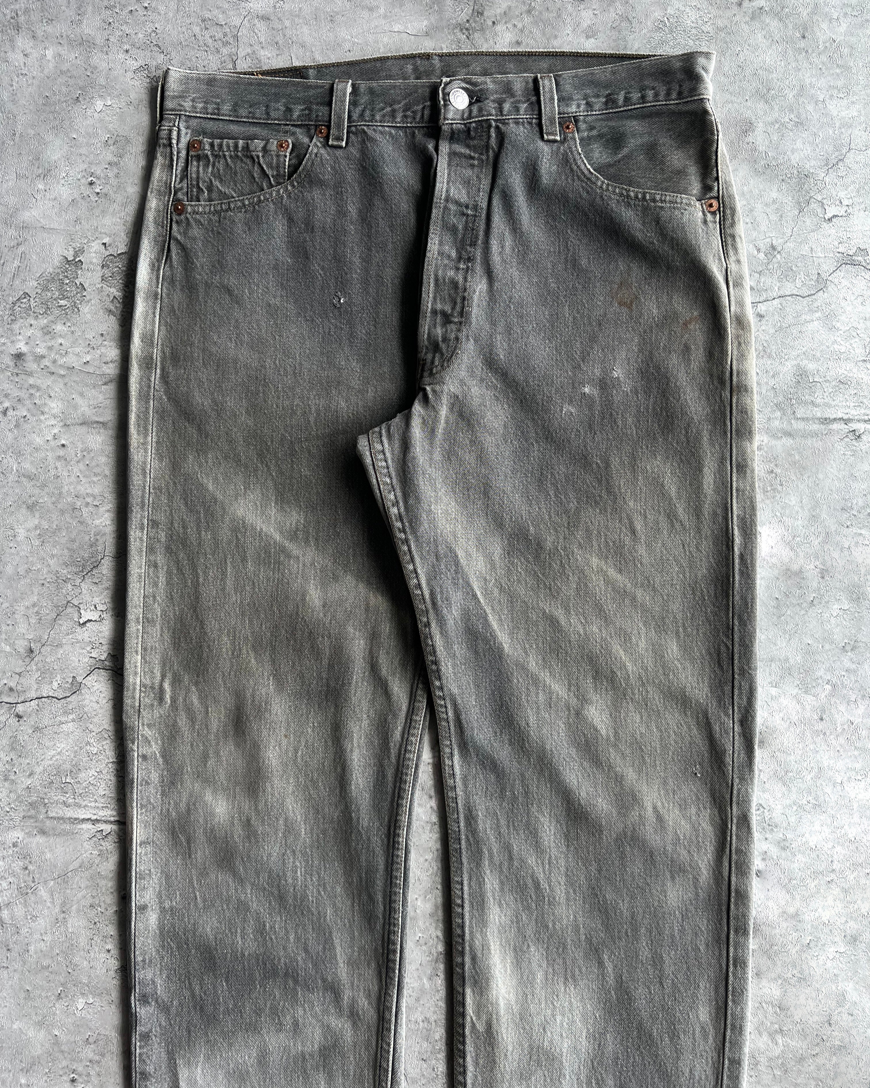 1990S SUN FADED GREY LEVI'S 501 JEANS (36X30)