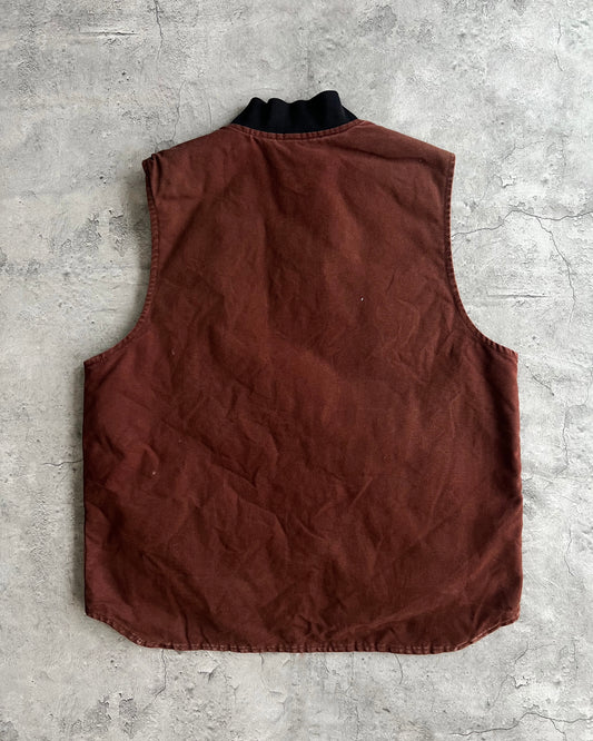 1990S MAROON BROWN CARHARTT WORK VEST (XL)