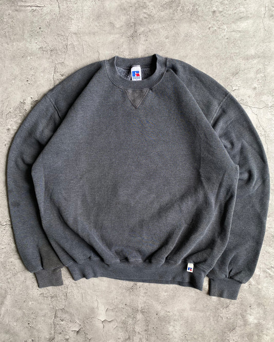 1990S RUSSELL DARK GREY BLANK CREWNECK SWEATSHIRT (S-L)
