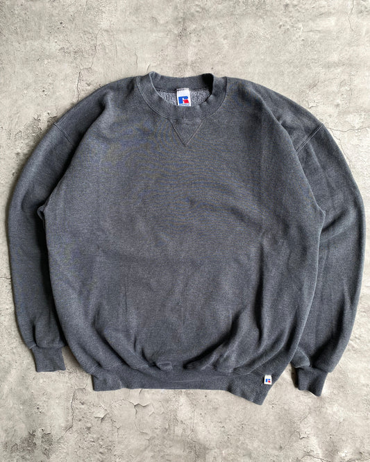 1990S RUSSELL DARK GREY BLANK CREWNECK SWEATSHIRT (L/XL)