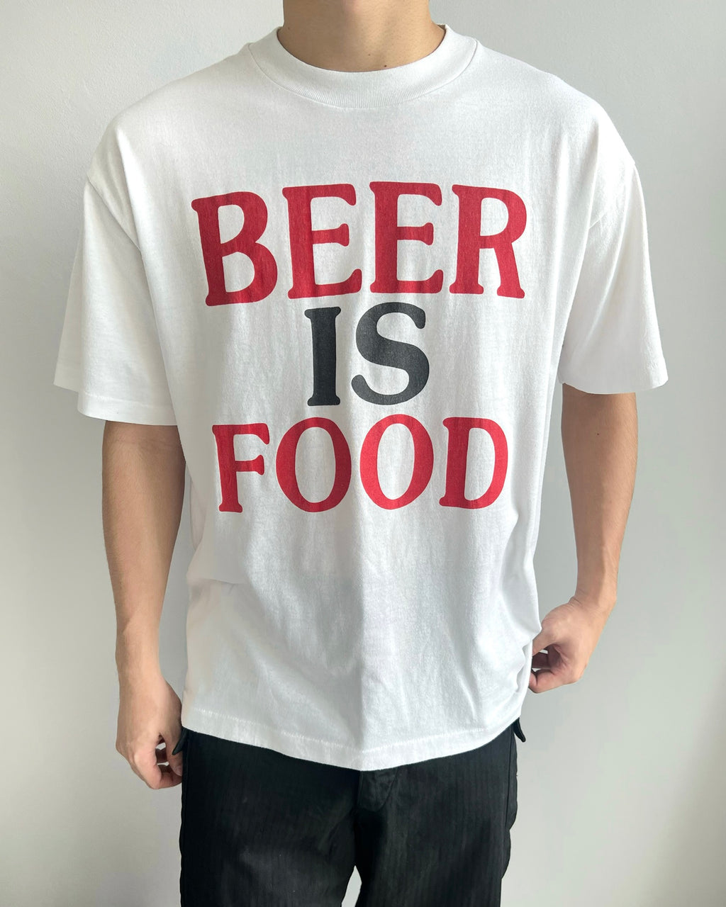 1990S 'BEER IS FOOD' SINGLE STITCH TEE (L)