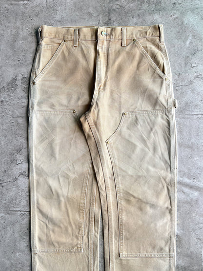 1990S FADED BROWN CARHARTT DOUBLE KNEE PANTS (31X30)