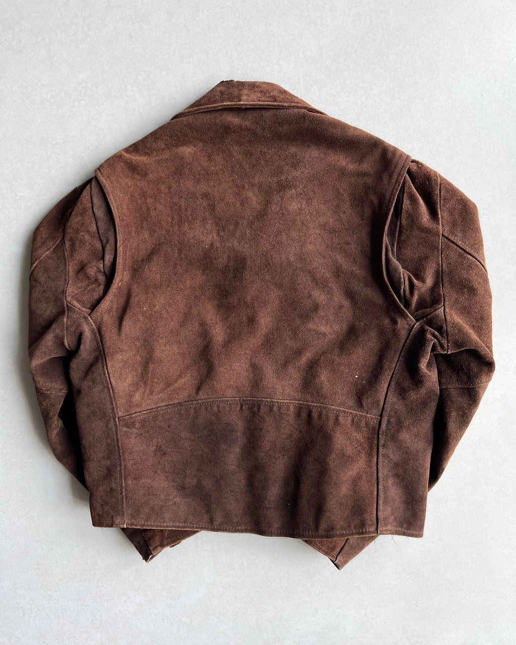 1980S PARK V SUEDE LEATHER BIKER JACKET (L)