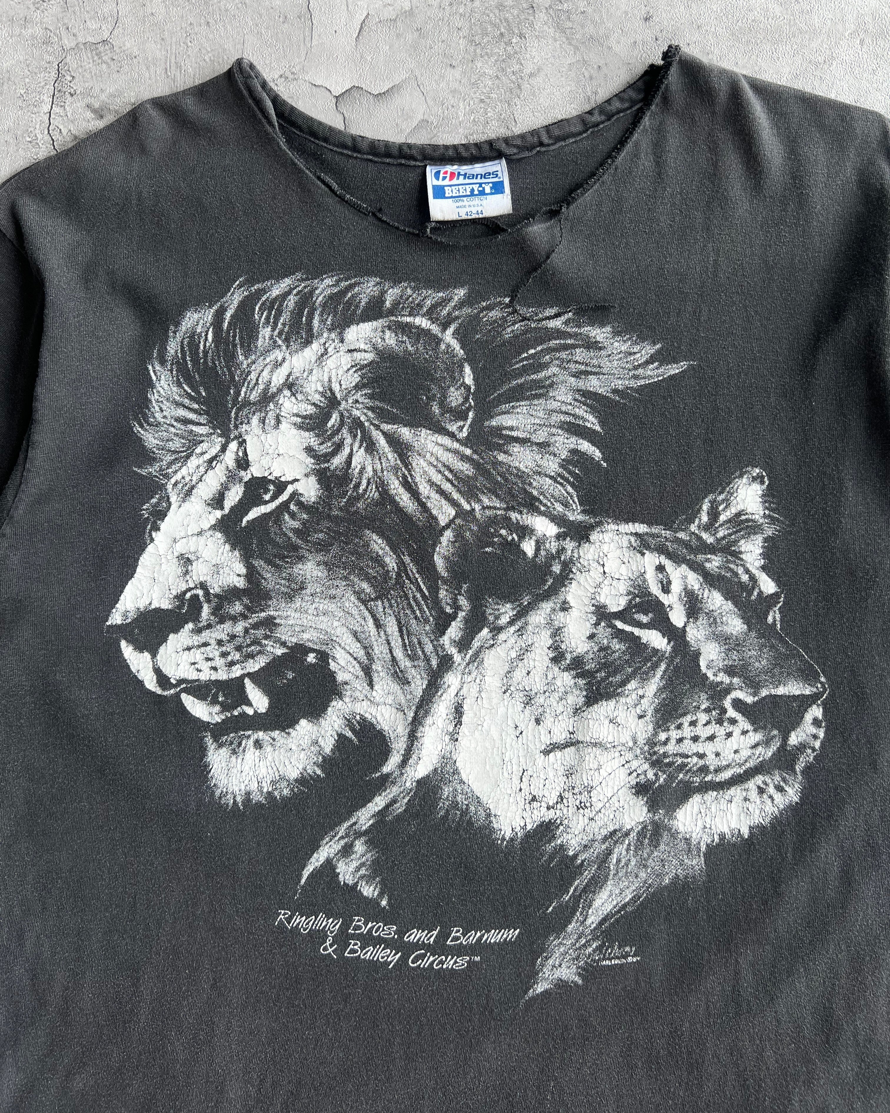 1984 HANES BEEFY  ANIMAL PRINT SINGLE STITCH TEE (L)