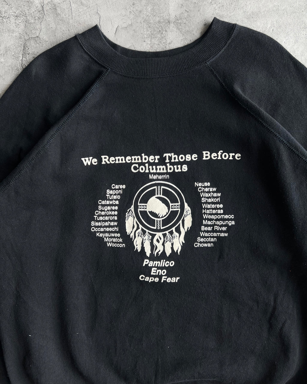 1980S 'CULUMBUS MEHERRIN' RAGLAN SWEATSHIRT (L)