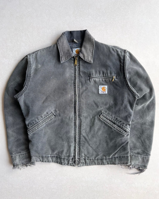1990S FADED GREY CARHARTT DETROIT WORK JACKET (M)