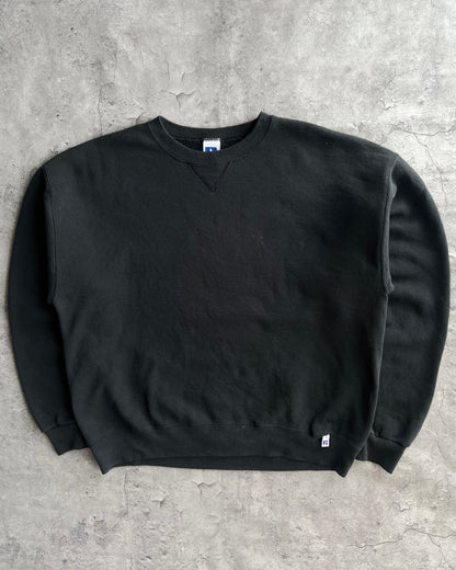 1990S FADED BLACK BLANK RUSSELL SWEATSHIRT (L)