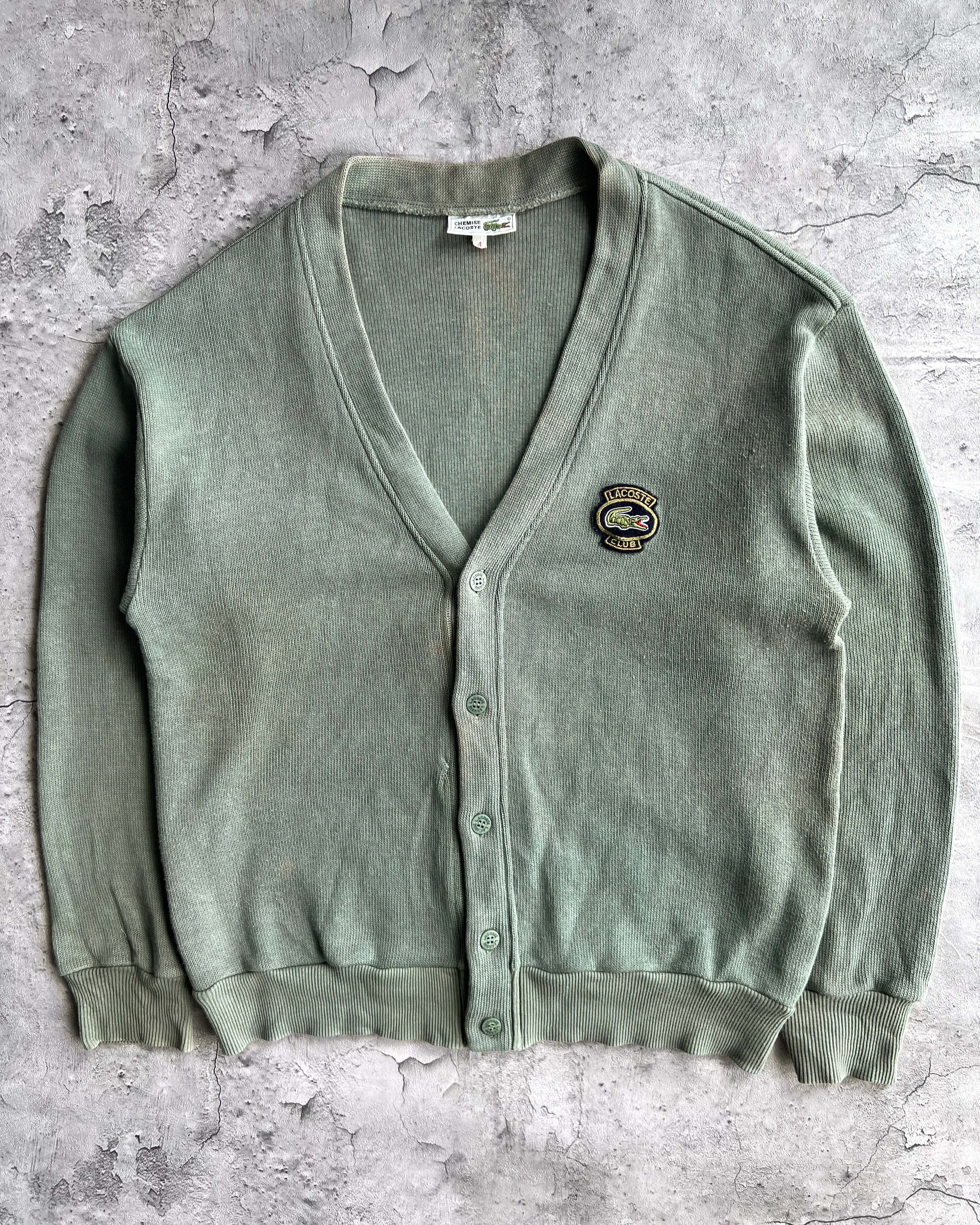 1980S GREEN LACOSTE CARDIGANS (S-L)