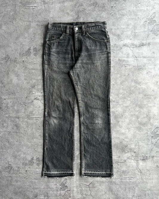 1990S FADED BLACK LEVI'S 517 RELEASED HEM FLARE JEANS (31X34)