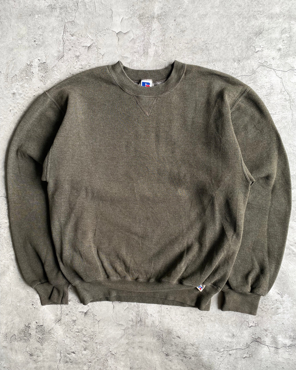 1990S RUSSELL FADED BRONZE BLANK CREWNECK SWEATSHIRT (M)
