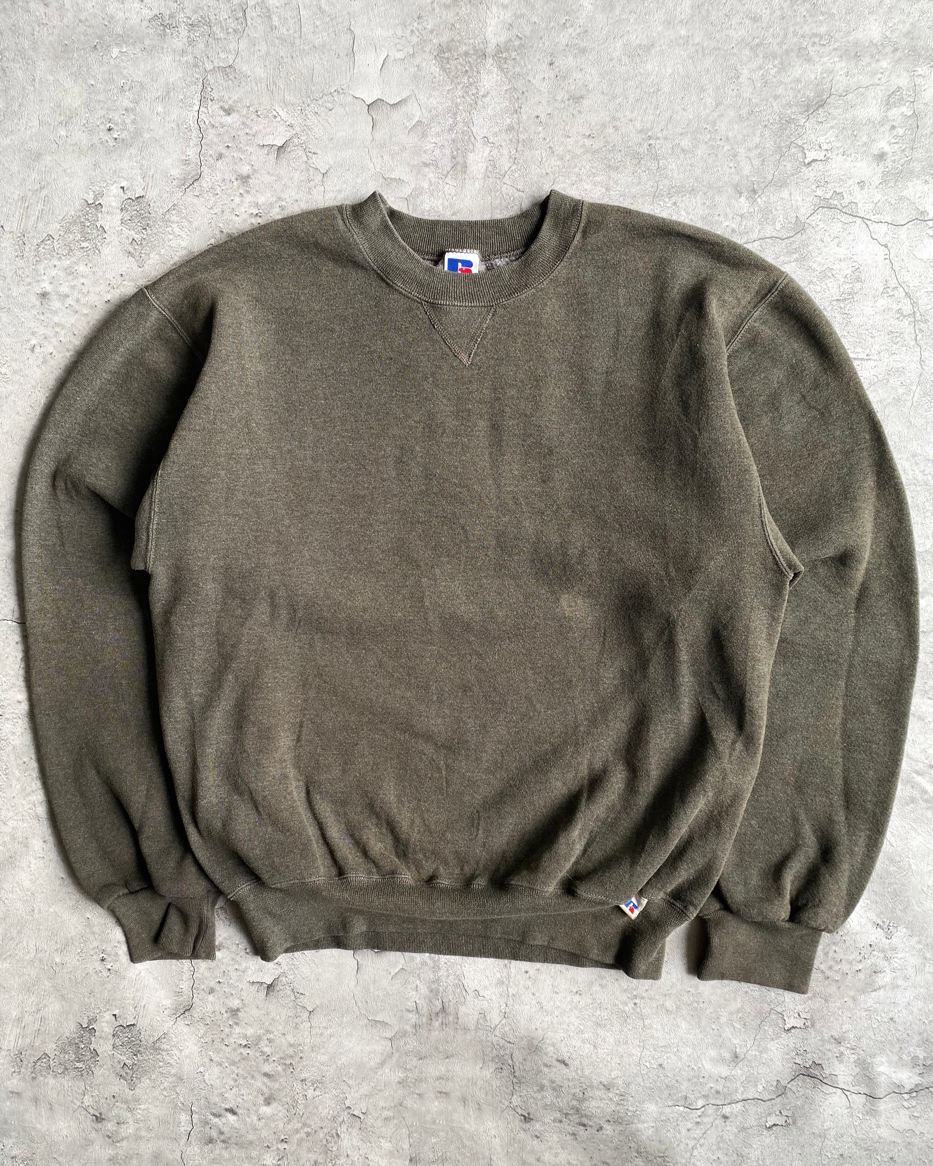 1990S RUSSELL FADED BRONZE BLANK CREWNECK SWEATSHIRT (M)