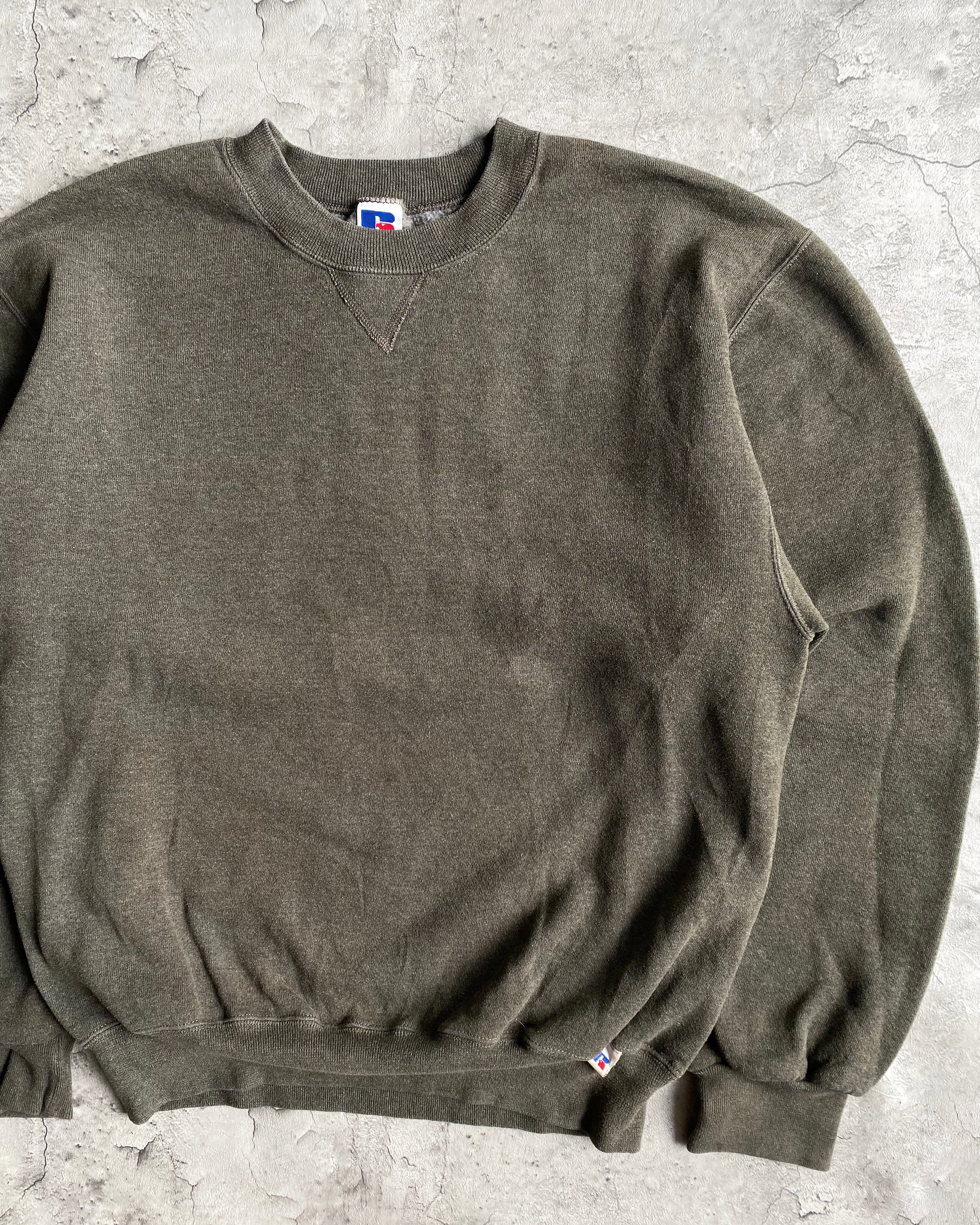 1990S RUSSELL FADED BRONZE BLANK CREWNECK SWEATSHIRT (M)