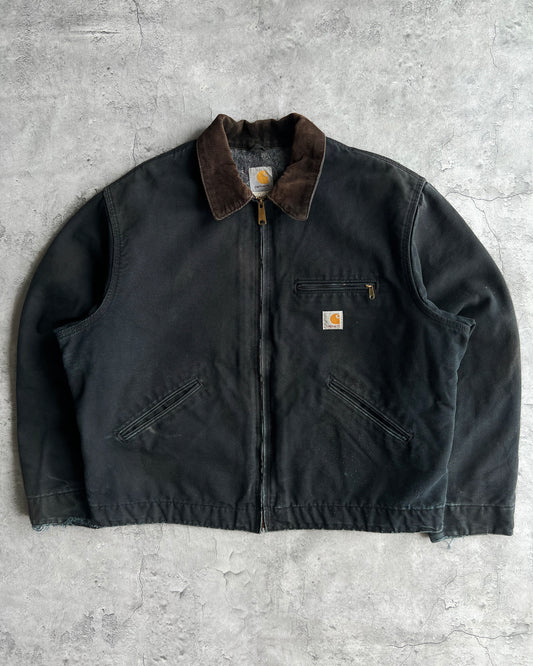 1990S FADED BLACK CARHARTT DETROIT WORK JACKET (XL)