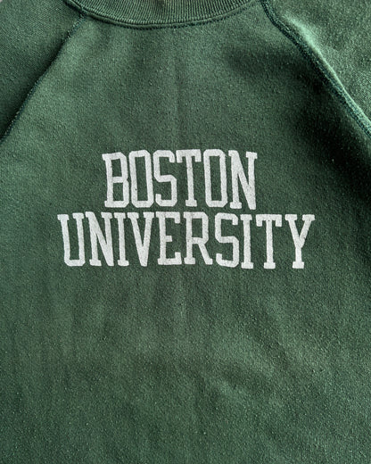 1990S 'BOSTON UNIVERSITY' RAGLAN SHORT SLEEVES SWEATSHIRT (M)