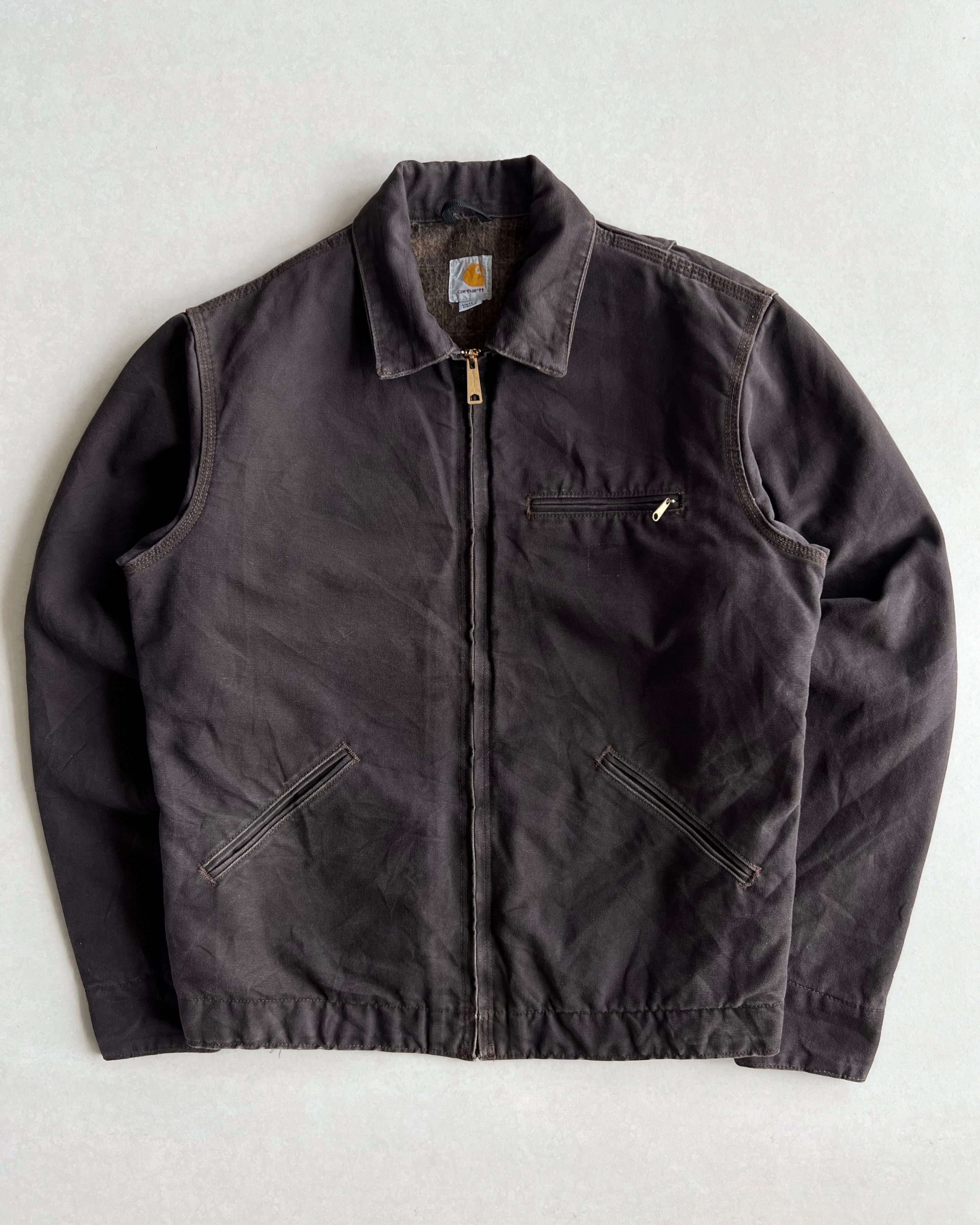 FADED BLACK CARHARTT DETROIT WORK JACKET (M)