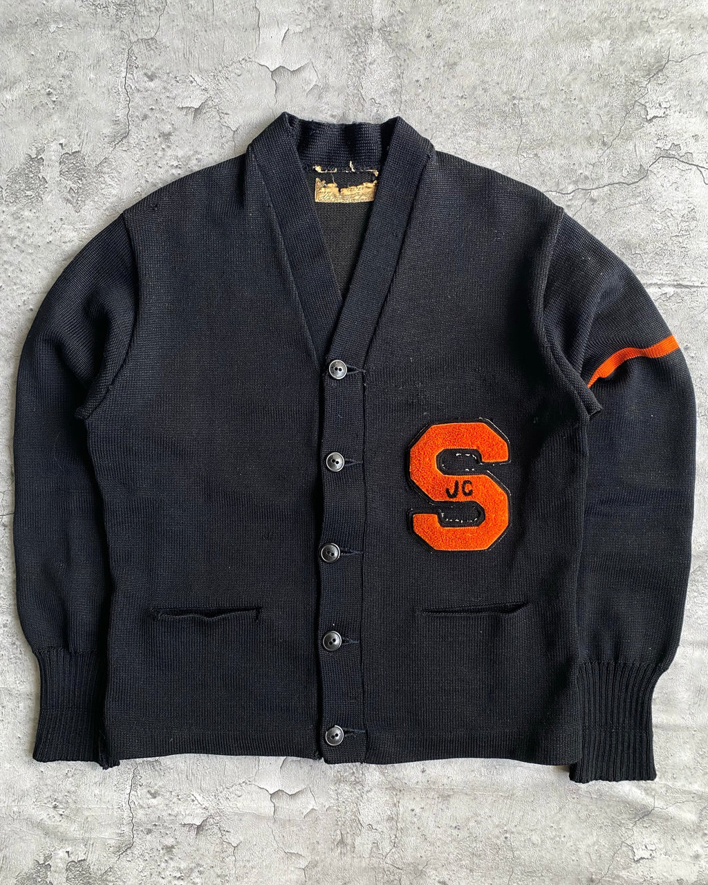 1950S ‘S’ LETTERMAN WOOL KNITTED CARDIGAN (S/M)