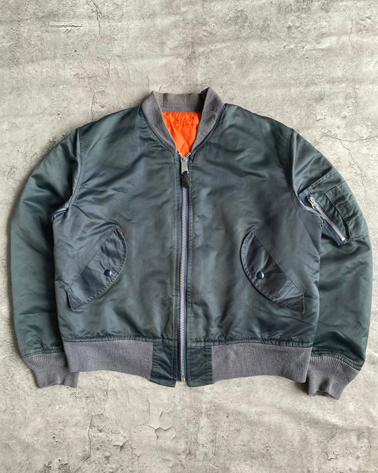 1980S TWO TONE MA-1 USAF BOMBER JACKET (L/XL)